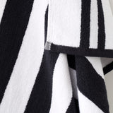 Bianca Reversible Stripe 600gsm Cotton Jacquard Towels - Black - Reversible Jacquard Black Towels