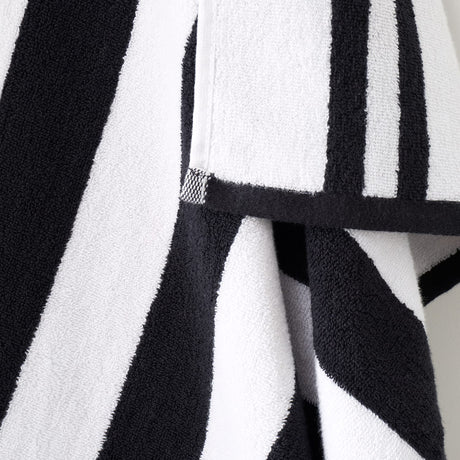 Bianca Reversible Stripe 600gsm Cotton Jacquard Towels - Black - Reversible Jacquard Black Towels