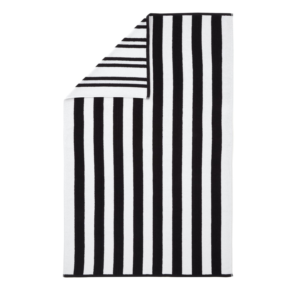 Bianca Reversible Stripe 600gsm Cotton Jacquard Towels - Black - Reversible Jacquard Black Towels