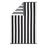 Bianca Reversible Stripe 600gsm Cotton Jacquard Towels - Black - Reversible Jacquard Black Towels