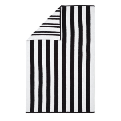Bianca Reversible Stripe 600gsm Cotton Jacquard Towels - Black - Reversible Jacquard Black Towels