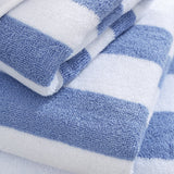 Bianca Reversible Stripe 600gsm Cotton Jacquard Towels - Blue - Reversible Jacquard Blue Towel
