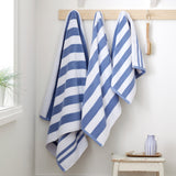Bianca Reversible Stripe 600gsm Cotton Jacquard Towels - Blue - Reversible Jacquard Blue Towel
