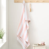 Bianca Reversible Stripe 600gsm Cotton Jacquard Towels - Blush Pink