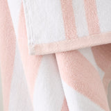 Bianca Reversible Stripe 600gsm Cotton Jacquard Towels - Blush Pink - Reversible Jacquard Blush Towels