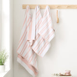 Bianca Reversible Stripe 600gsm Cotton Jacquard Towels - Blush Pink - Reversible Jacquard Blush Towels