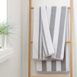 Bianca Reversible Stripe 600gsm Cotton Jacquard Towels - Grey
