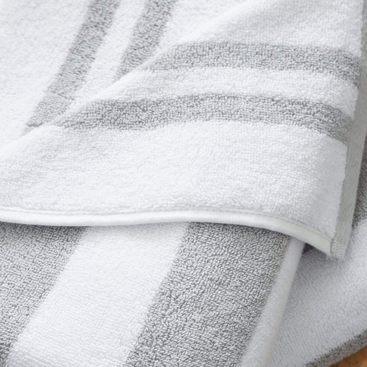 Bianca Reversible Stripe 600gsm Cotton Jacquard Towels - Grey - Reversible Jacquard Grey Towel