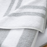 Bianca Reversible Stripe 600gsm Cotton Jacquard Towels - Grey - Reversible Jacquard Grey Towel