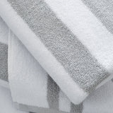 Bianca Reversible Stripe 600gsm Cotton Jacquard Towels - Grey - Reversible Jacquard Grey Towel