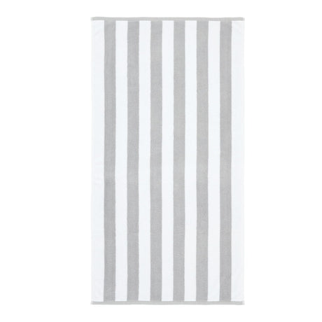 Bianca Reversible Stripe 600gsm Cotton Jacquard Towels - Grey - Reversible Jacquard Grey Towel