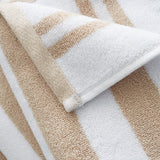 Bianca Reversible Stripe 600gsm Cotton Jacquard Towels - Natural - Reversible Jacquard Natural Towel