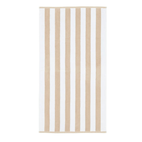 Bianca Reversible Stripe 600gsm Cotton Jacquard Towels - Natural - Reversible Jacquard Natural Towel