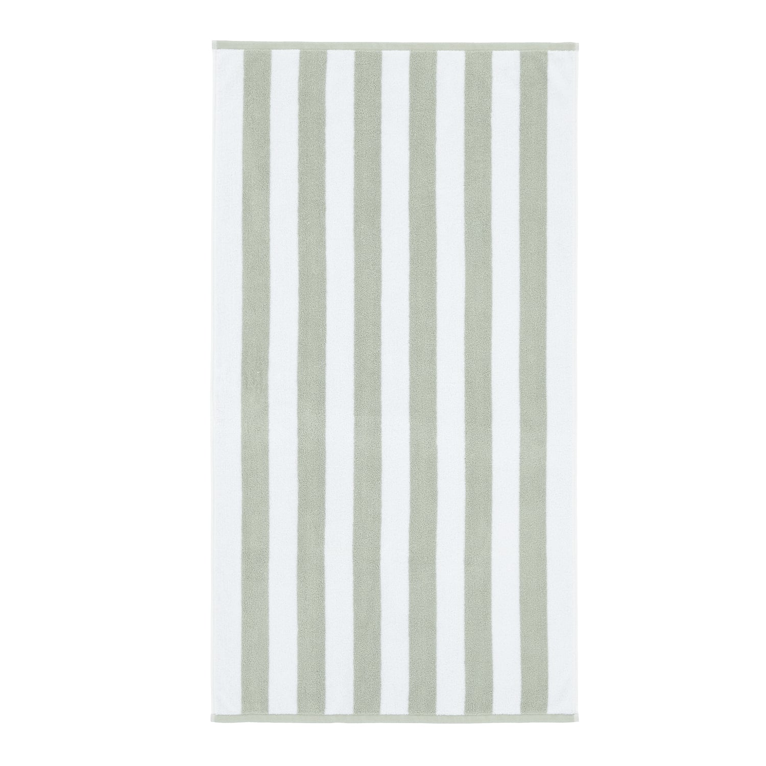 Bianca Reversible Stripe 600gsm Cotton Jacquard Towels - Sage Green - Reversible Jacquard Sage Green Towel