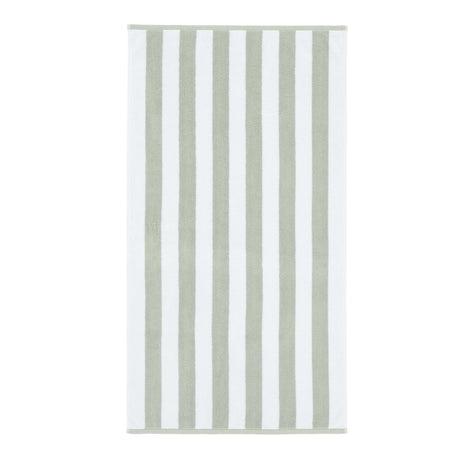 Bianca Reversible Stripe 600gsm Cotton Jacquard Towels - Sage Green - Reversible Jacquard Sage Green Towel