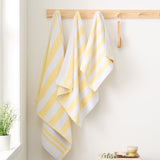 Bianca Reversible Stripe 600gsm Cotton Jacquard Towels - Yellow - Reversible Jacquard Yellow Towels