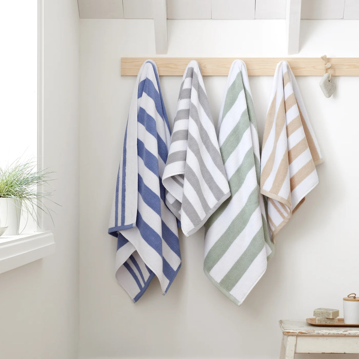 Bianca Reversible Stripe 600gsm Cotton Jacquard Towels
