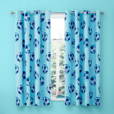 Catherine Lansfield Tie Dye Football Kids Eyelet Curtains Polycotton - Tie Dye Football Curtain