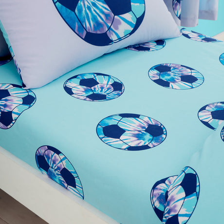 Catherine Lansfield Tie Dye Football 25cm Deep Fitted Sheet - Tie Dye Football Fitted Sheet