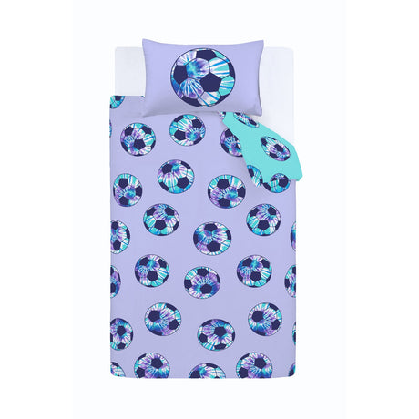 Catherine Lansfield Tie Dye Football Kids Eyelet Curtains Polycotton - Tie Dye Football