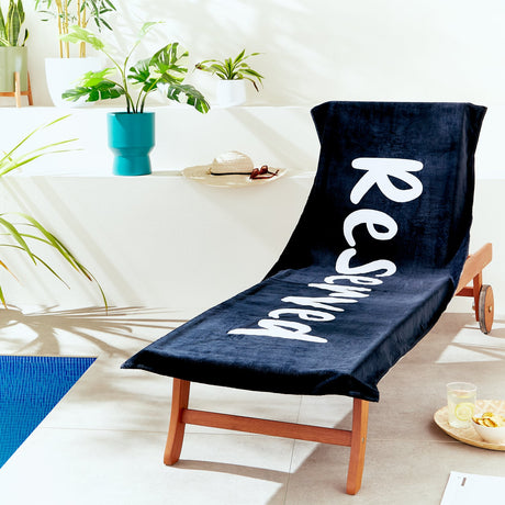 Catherine Lansfield Reserved Sun Lounger Towel Beige Beach Towel
