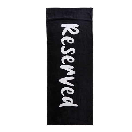 Catherine Lansfield Reserved Sun Lounger Towel Beige Beach Towel - Reserved Beach Towel