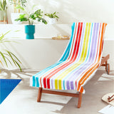 Catherine Lansfield Rainbow Stripe Sun Lounger Beach Towel