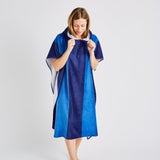 Catherine Lansfield Striped Hooded Towel Poncho Beach Towel