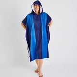 Catherine Lansfield Striped Hooded Towel Poncho Beach Towel - Stripe Hooded Poncho