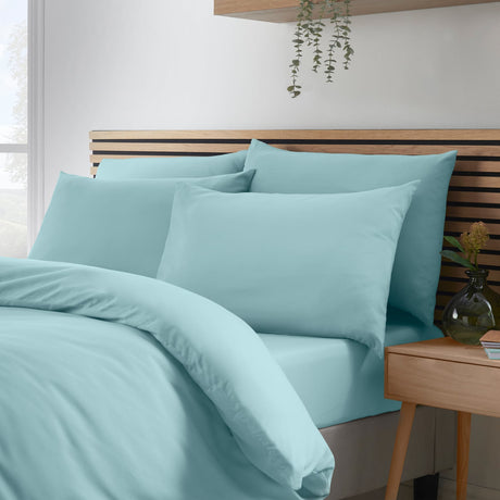 Catherine Lansfield So Soft Non Iron Duvet Cover Set - Easy So Soft Easy Iron Duck Egg Duvet Set
