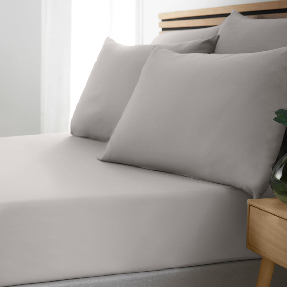Catherine Lansfield So Soft Non Iron 30cm Deep Grey Fitted Sheet