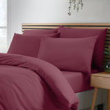 Catherine Lansfield So Soft Non Iron Duvet Cover Set - So Soft Non Iron Burgundy Duvet Set