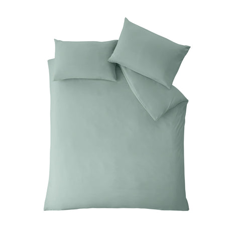 Catherine Lansfield So Soft Non Iron Duvet Cover Set - So Soft Non Iron Green Duvet Set