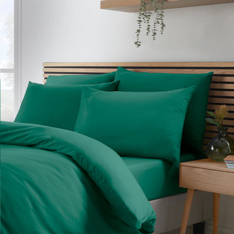 Catherine Lansfield So Soft Non Iron Duvet Cover Set - So Soft Non Iron Teal Green Duvet Set