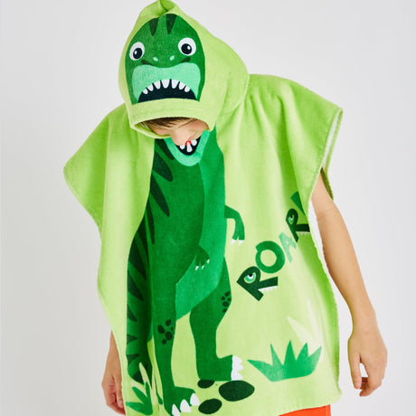 Catherine Lansfield Dinosaur Kids Hooded Towel Poncho - Dinosaur Hooded Poncho