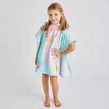 Catherine Lansfield Mermaid Kids Hooded Beach Towel Poncho