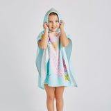 Catherine Lansfield Mermaid Kids Hooded Beach Towel Poncho - Mermaid Hooded Poncho