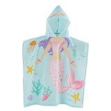 Catherine Lansfield Mermaid Kids Hooded Beach Towel Poncho - Mermaid Hooded Poncho
