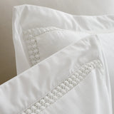 Bianca Oxford Lace Trim Cotton Duvet Cover Set - White image 3
