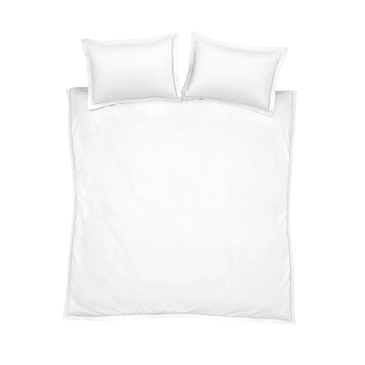 Bianca Oxford Lace Trim Cotton Duvet Cover Set - White image 6