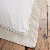 Bianca Oxford Lace Trim Cotton Duvet Cover Set - Natural - Oxford Lace