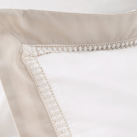 Bianca Fine Linens Oxford Lace Trim Duvet Cover Set - Oxford Lace