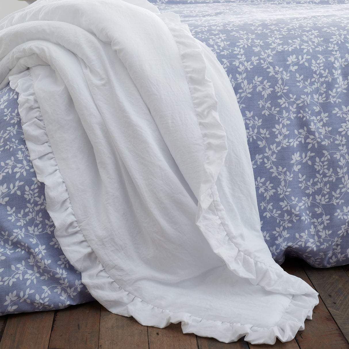 Bianca Soft Washed Frill Bedspread Beige 220cm x 230cm