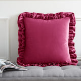 Catherine Lansfield So Soft Double Frill Filled Cushion 43cm x 43cm - Velvet Touch Double Frill Cushion Hot Pink