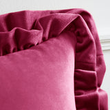 Catherine Lansfield So Soft Double Frill Filled Cushion 43cm x 43cm - Velvet Touch Double Frill Cushion Hot Pink