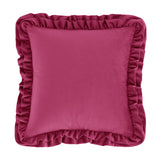Catherine Lansfield So Soft Double Frill Filled Cushion 43cm x 43cm - Velvet Touch Double Frill Cushion Hot Pink