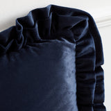 Catherine Lansfield So Soft Double Frill Navy 43x43cm Filled Cushion - Navy Blue - Velvet Touch Double Frill Cushion Navy