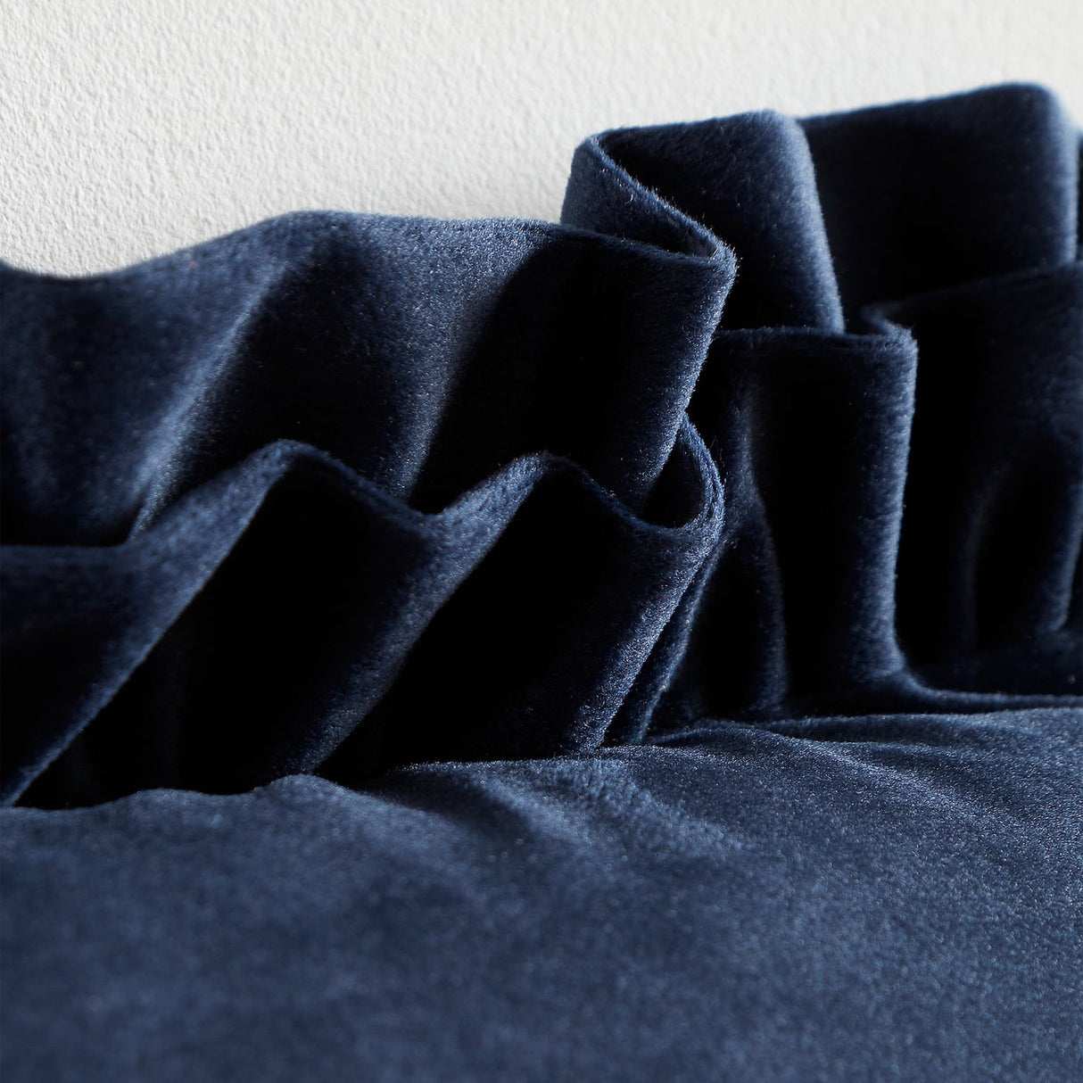 Catherine Lansfield So Soft Double Frill Navy 43x43cm Filled Cushion - Navy Blue - Velvet Touch Double Frill Cushion Navy