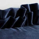 Catherine Lansfield So Soft Double Frill Navy 43x43cm Filled Cushion - Navy Blue - Velvet Touch Double Frill Cushion Navy