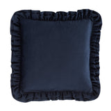 Catherine Lansfield So Soft Double Frill Navy 43x43cm Filled Cushion - Navy Blue - Velvet Touch Double Frill Cushion Navy